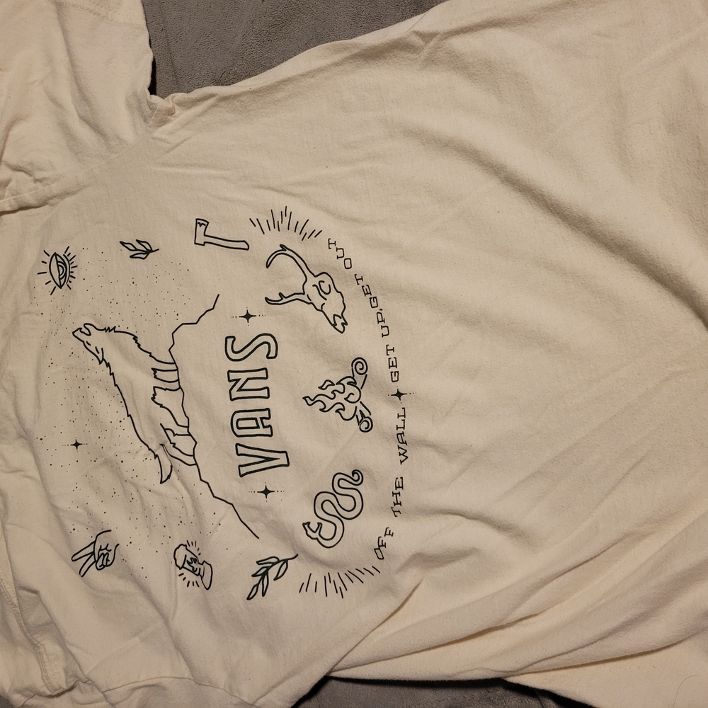 Vans White Short Sleeve Tee with Circular Graphic